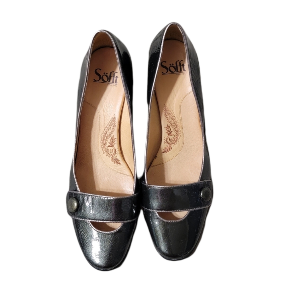 Sofft Patent Leather Vintage Gray Heels size 9